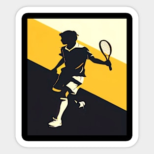 Tennis Serve Silhouette, Sports Graphic Design Sticker